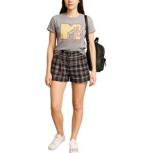 American Eagle Plaid High-Waisted Shorts – Women’s Size 0